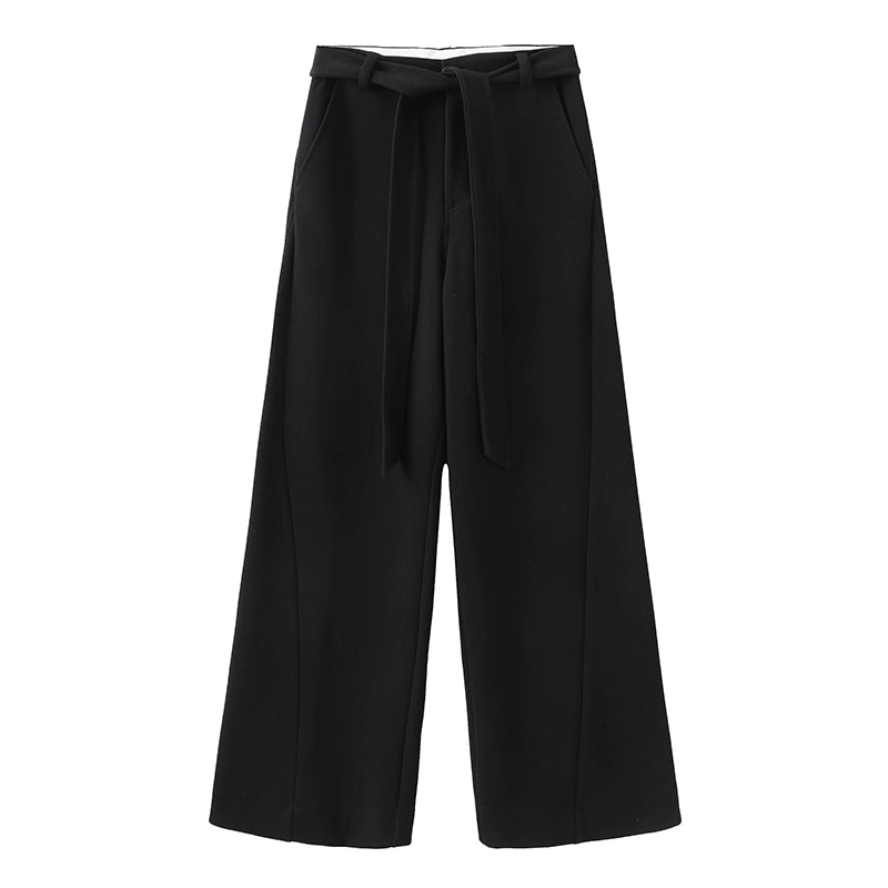 Belted A-Line Pants