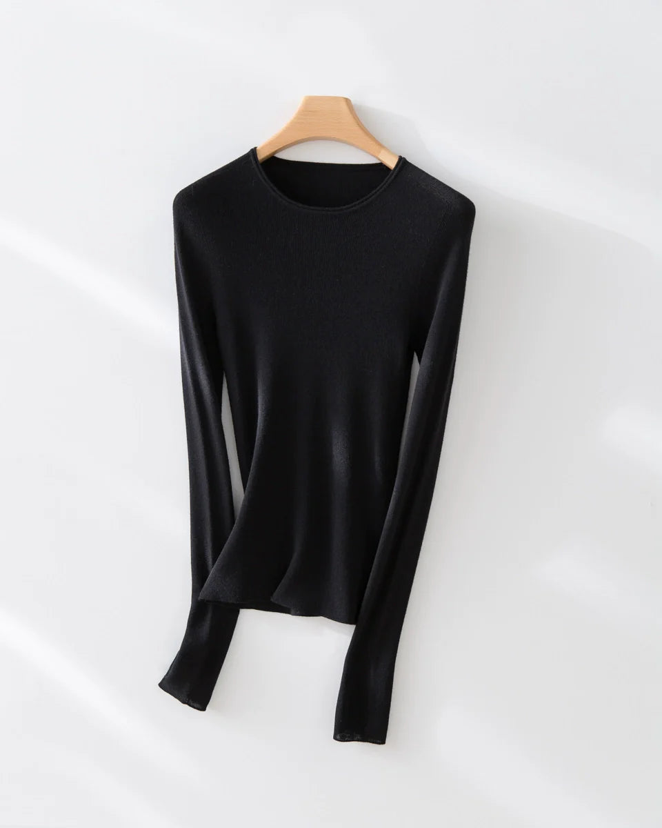 Natural Wool Scoop Neck Sweater