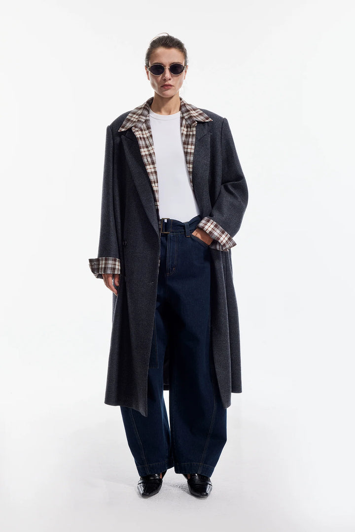 Shearling Herringbone Coat