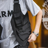 Japanese Retro Multi-Pocket Wind Vest Trendy Men's Sleeveless Shoulder Bag Coat