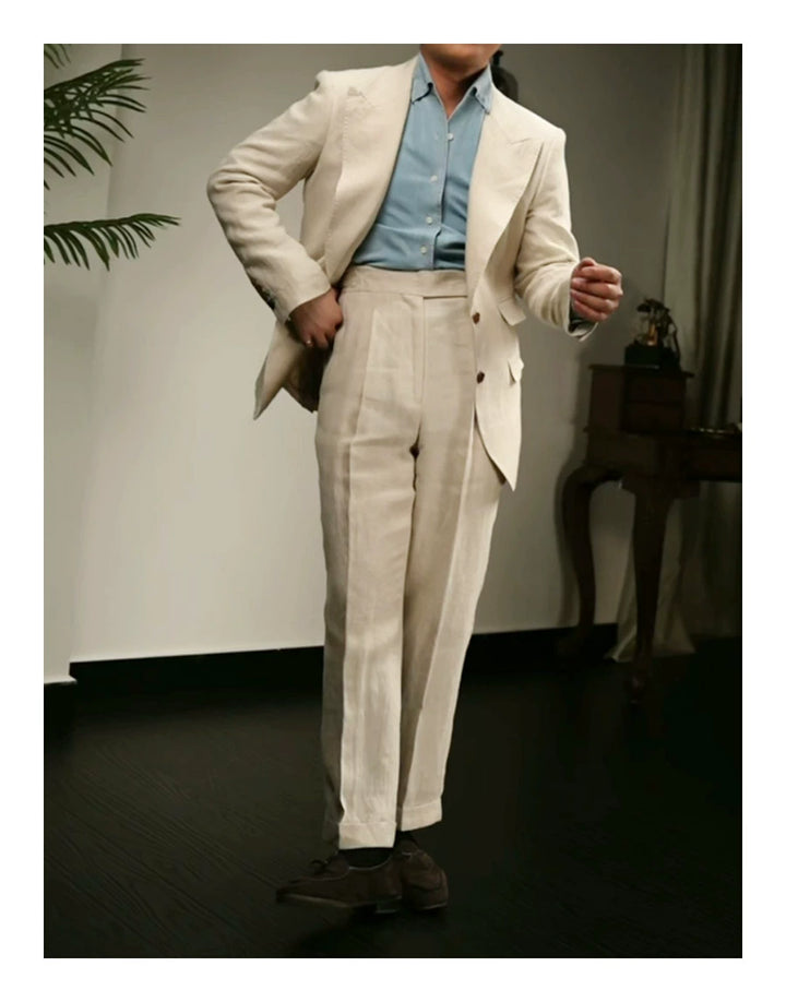 Linen Peak Lapel Suit