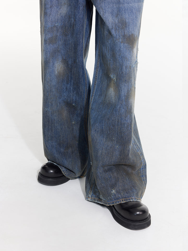 Wide Leg Denim Trousers