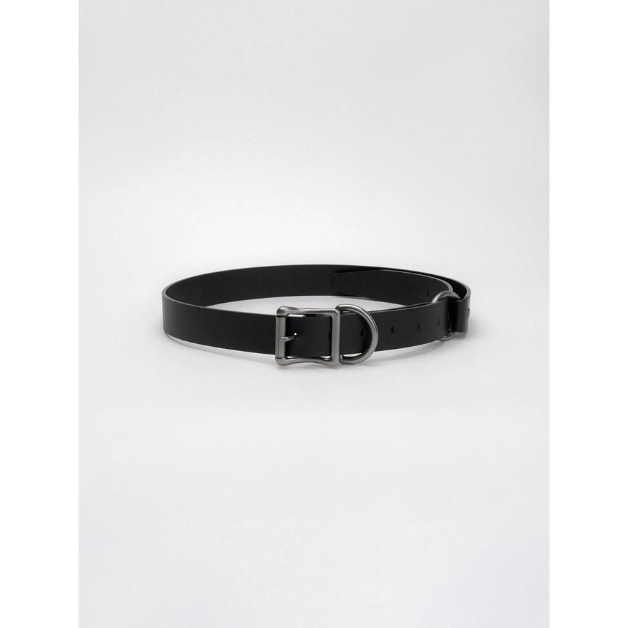 Black Distressed Leather Belt