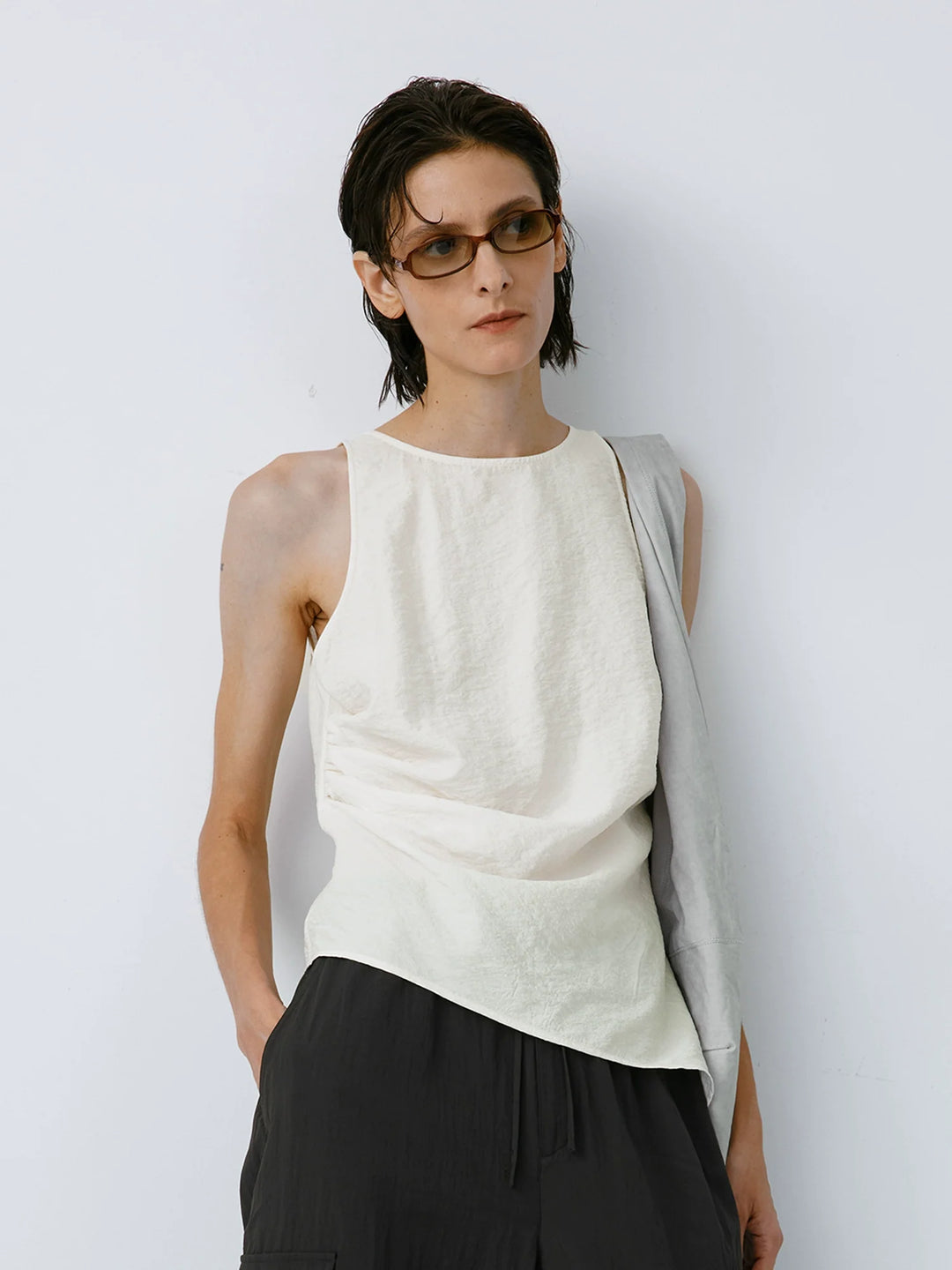 Mulberry Silk Asymmetrical Vest