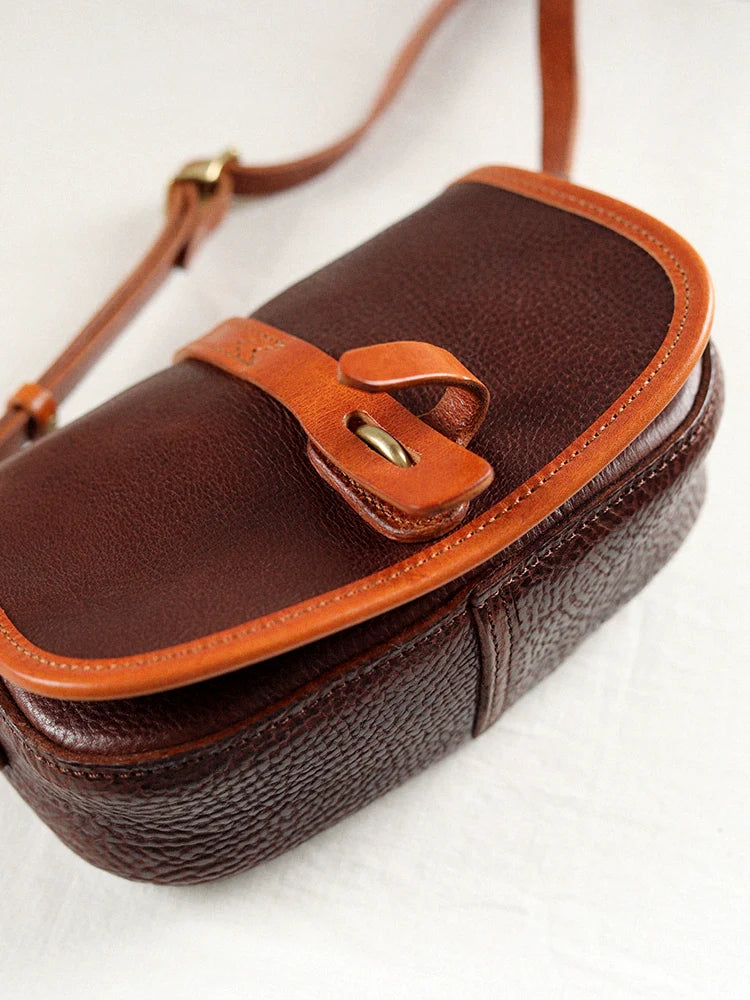 Oil Wax Leather Saddle Bag