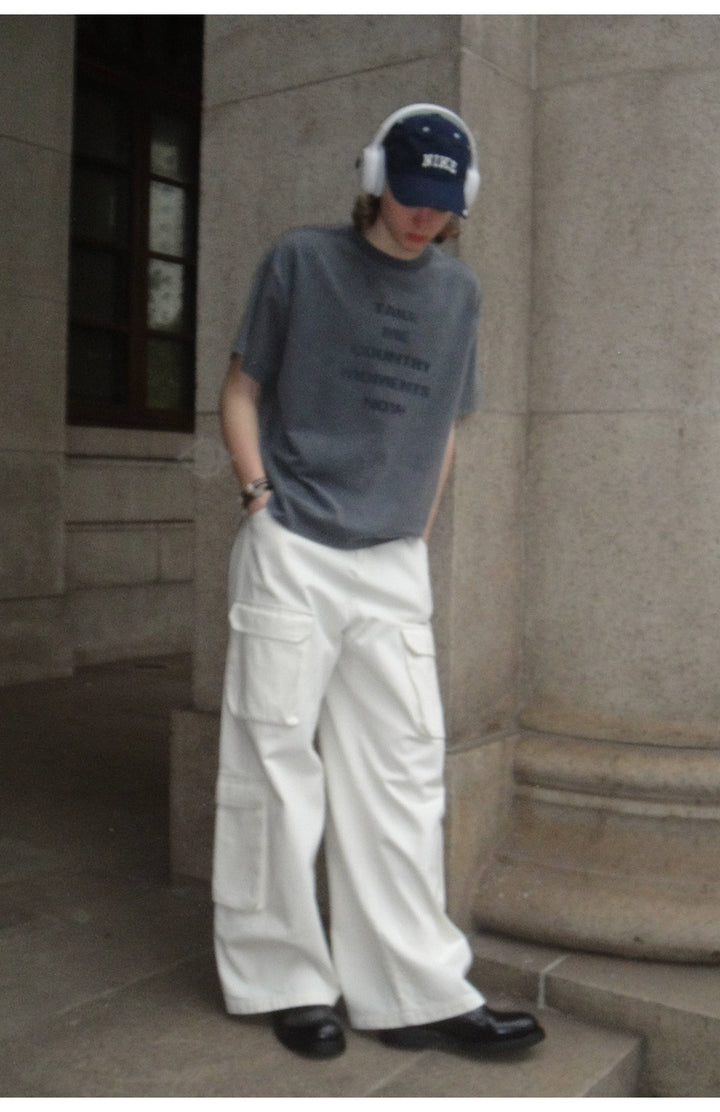 Wide-Leg Cargo Trousers