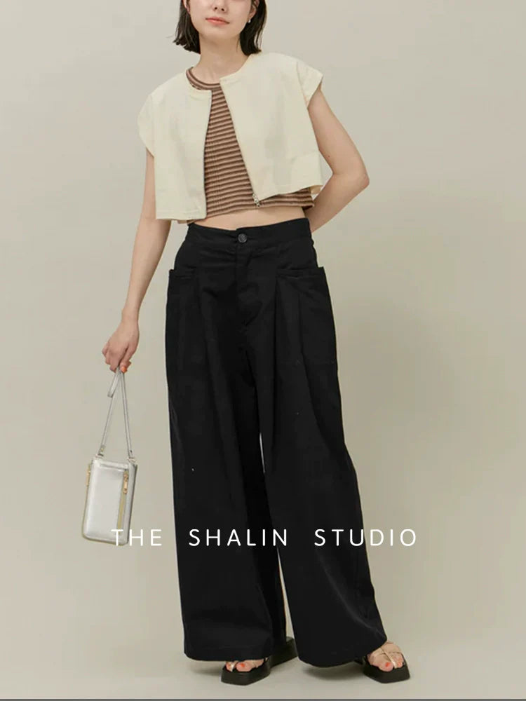 High Waist Wide Leg Trousers