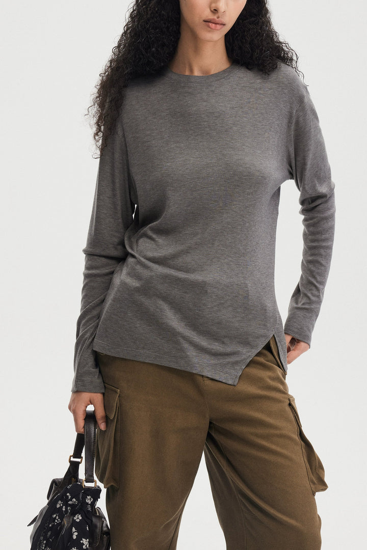 Silk Blend Crew Sweater