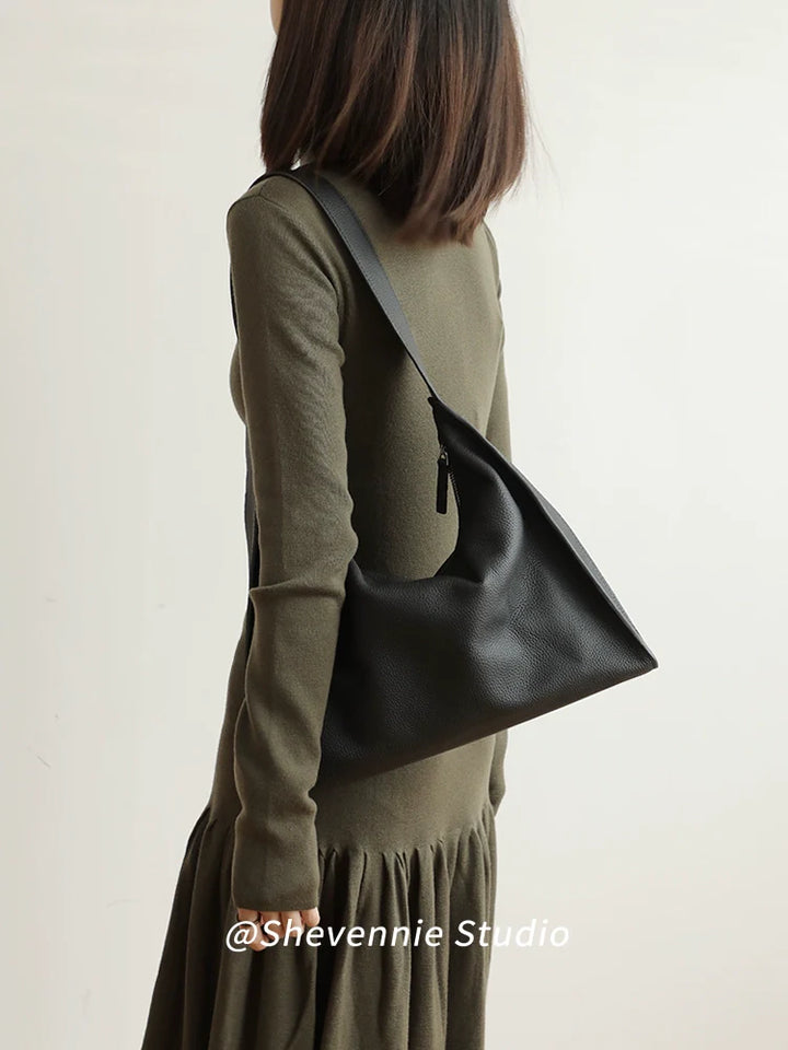 Leather Commuter Shoulder Tote