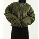 K-Fashion Glossy Cropped MA-1 Jumper - Stylish Unisex Short Flying Cotton Jacket