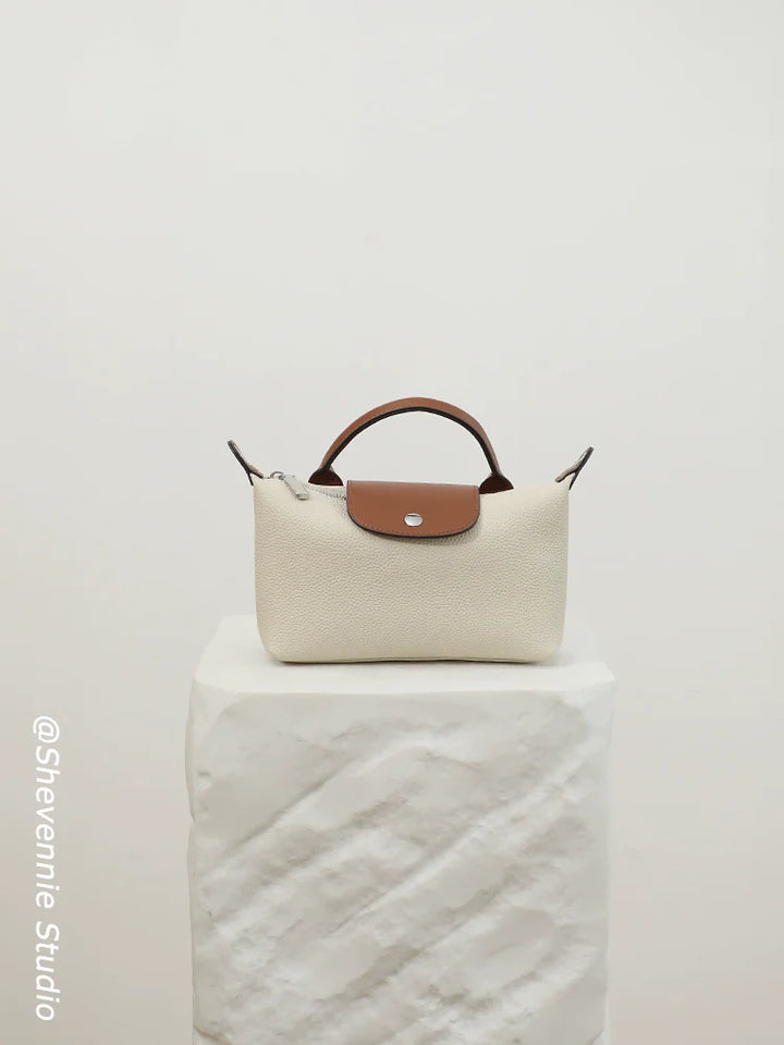 Urban Contrast Leather Shoulder Bag