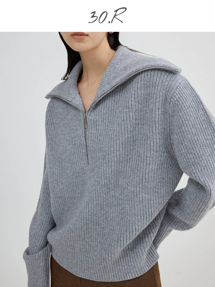 Woolen Zipper Sweater