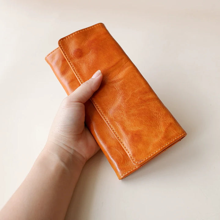 Genuine Leather Tri-Fold Wallet