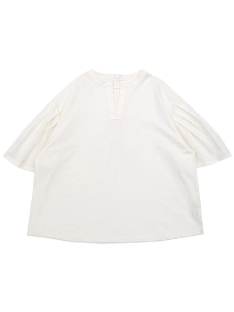 Lark Poplin Lantern Sleeve Blouse