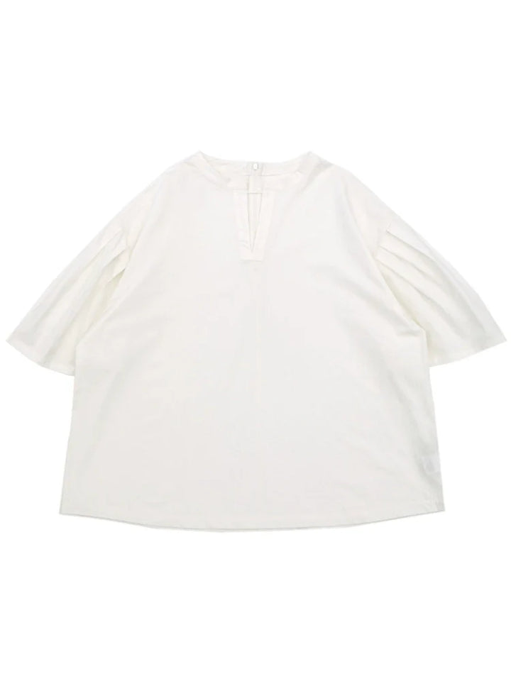 Lark Poplin Lantern Sleeve Blouse