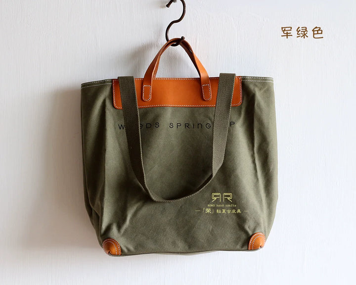 Canvas Leather Tote