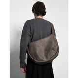 Handcrafted Mottled Leather Crossbody - Embrace Pleated Elegance with Spacious Design