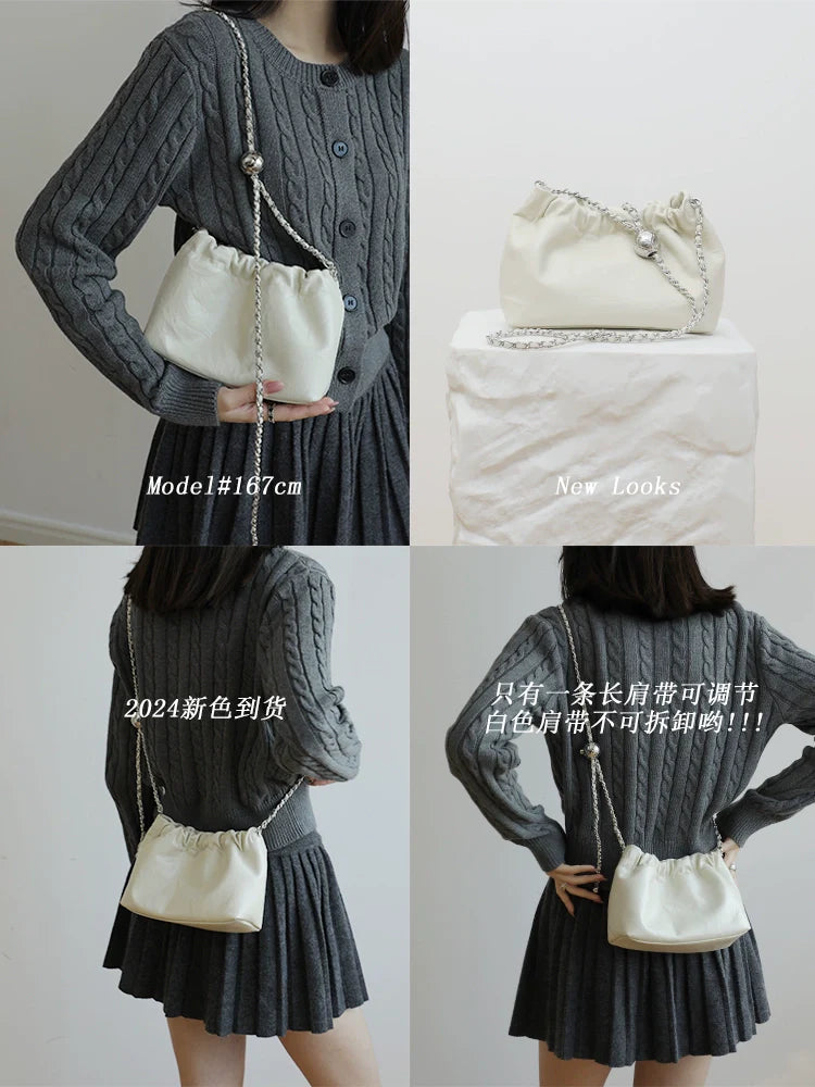 Pleated Chain Mini Bag