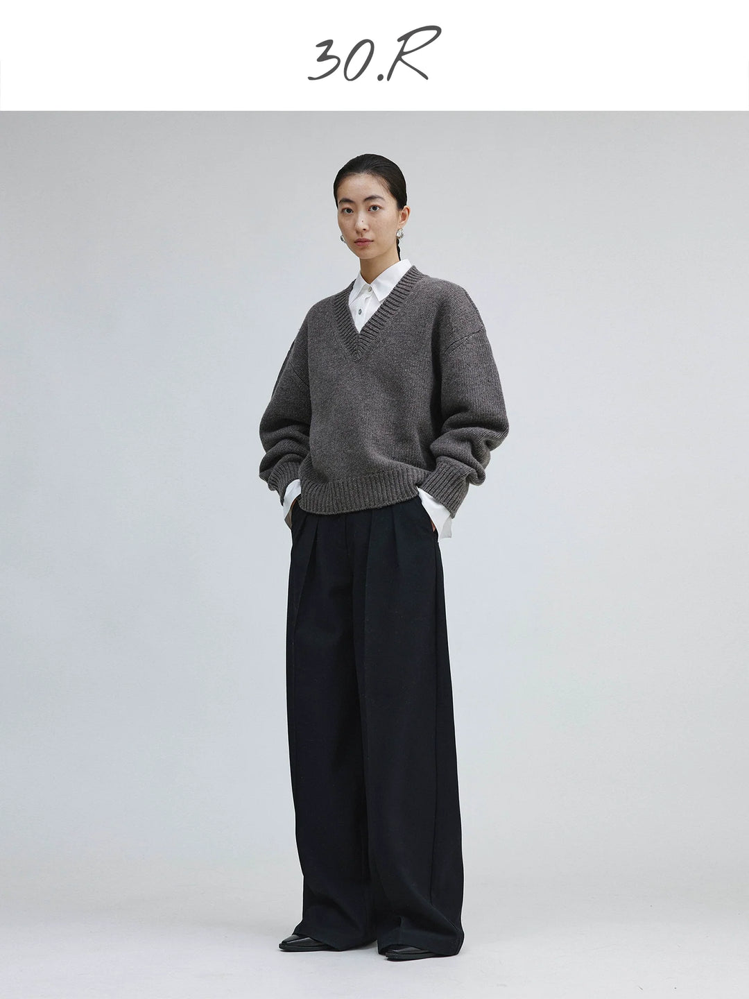 Silk Wool Wide-Leg Trousers