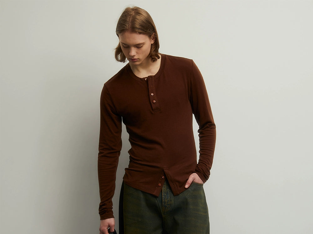 Symmetrical Brown Base Layer Tee