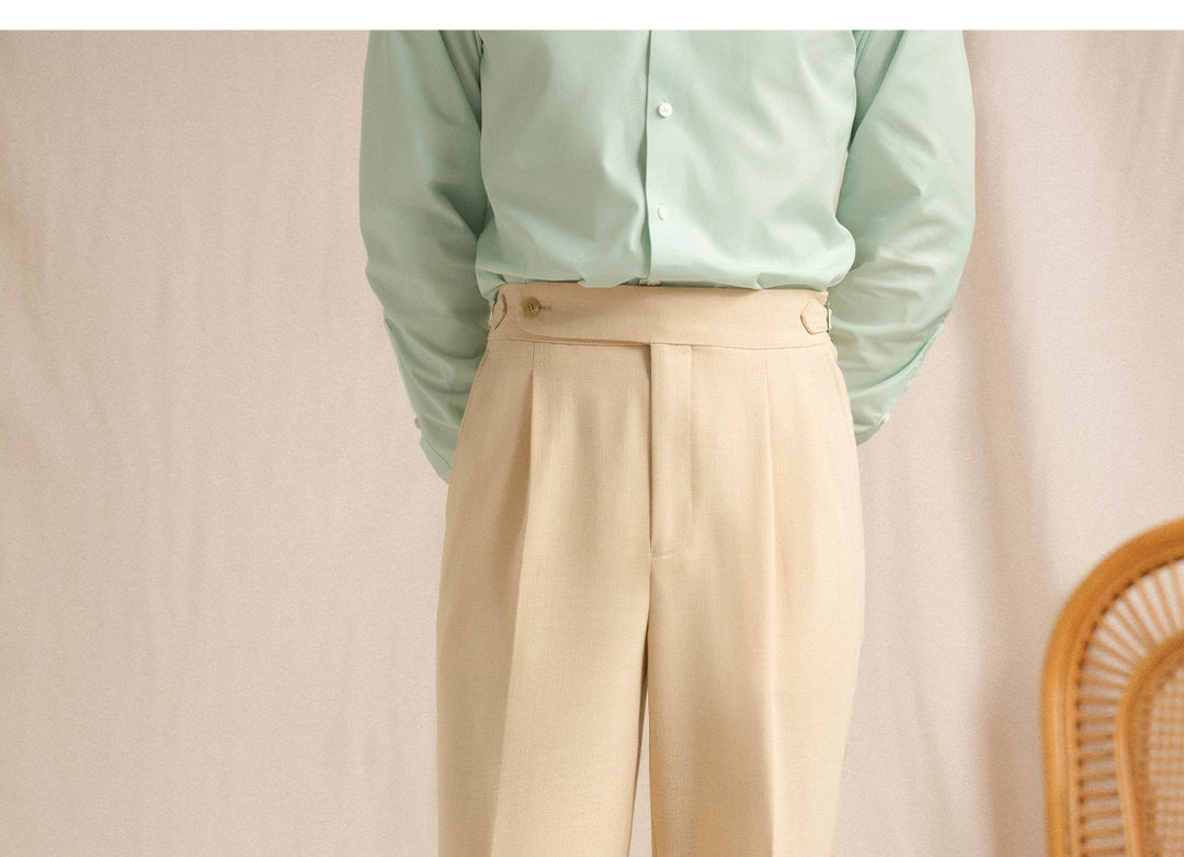 Herringbone Linen Trousers