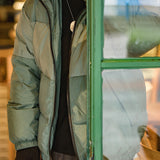 Japanese Retro Double-Sided Down Jacket with Stand-Up Collar