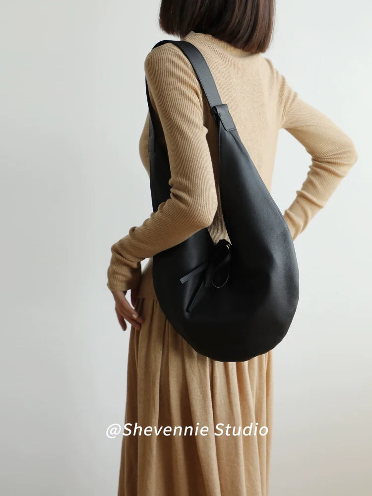 Crescent Leather Shoulder Bag