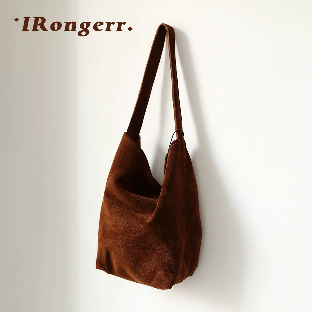 Suede Bucket Shoulder Bag