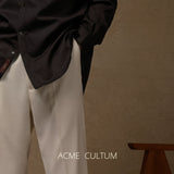 Men's 100% Mercerized Cotton Long Point Collar Pocket Shirt - High-End Light Business Casual Long Sleeve Straight Fit Shirt
