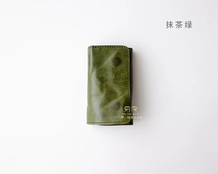 Wrinkled Leather Tri-Fold Wallet