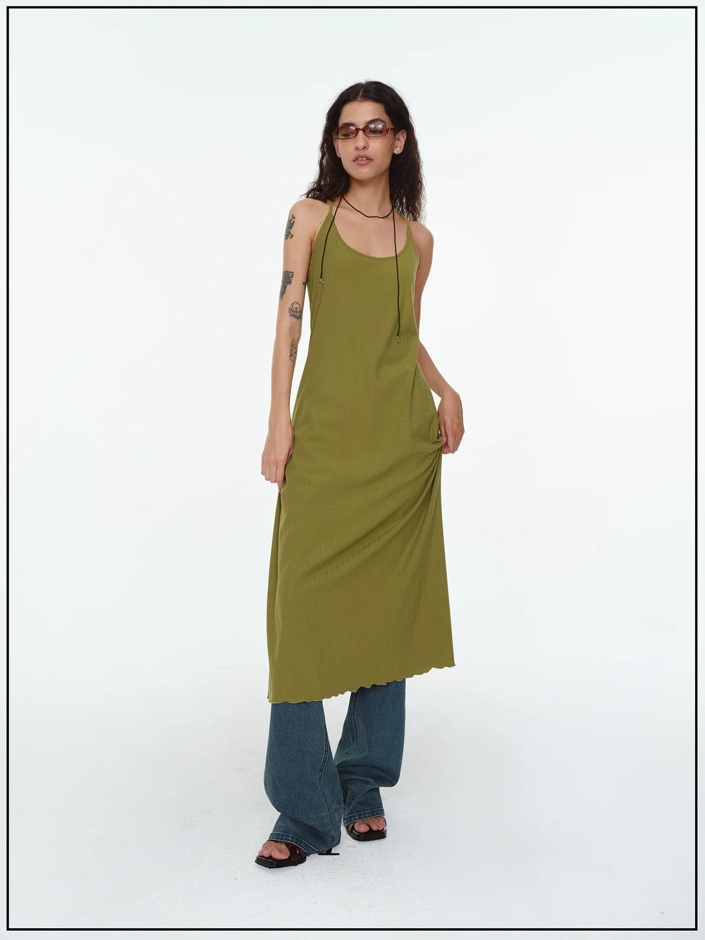 U-neck Knitted Midi Dress