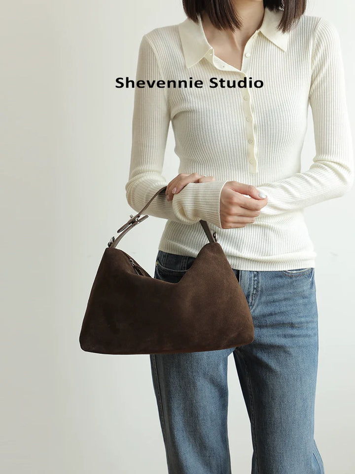 Frosted Suede Commuter Tote