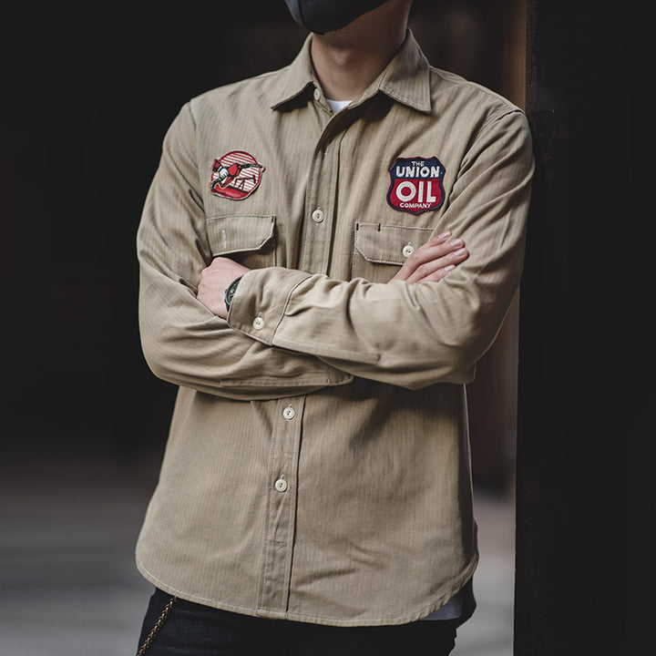 Herringbone Khaki Shirt