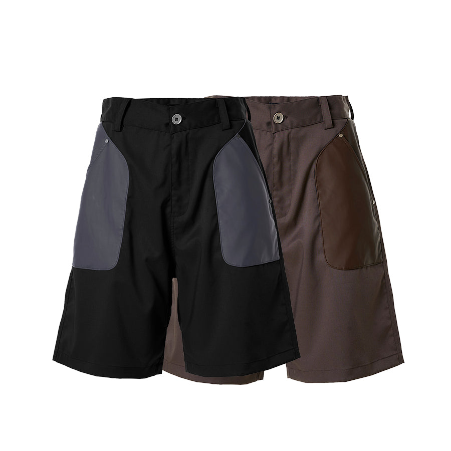 Two-Color Loose Leather Unisex Summer Shorts