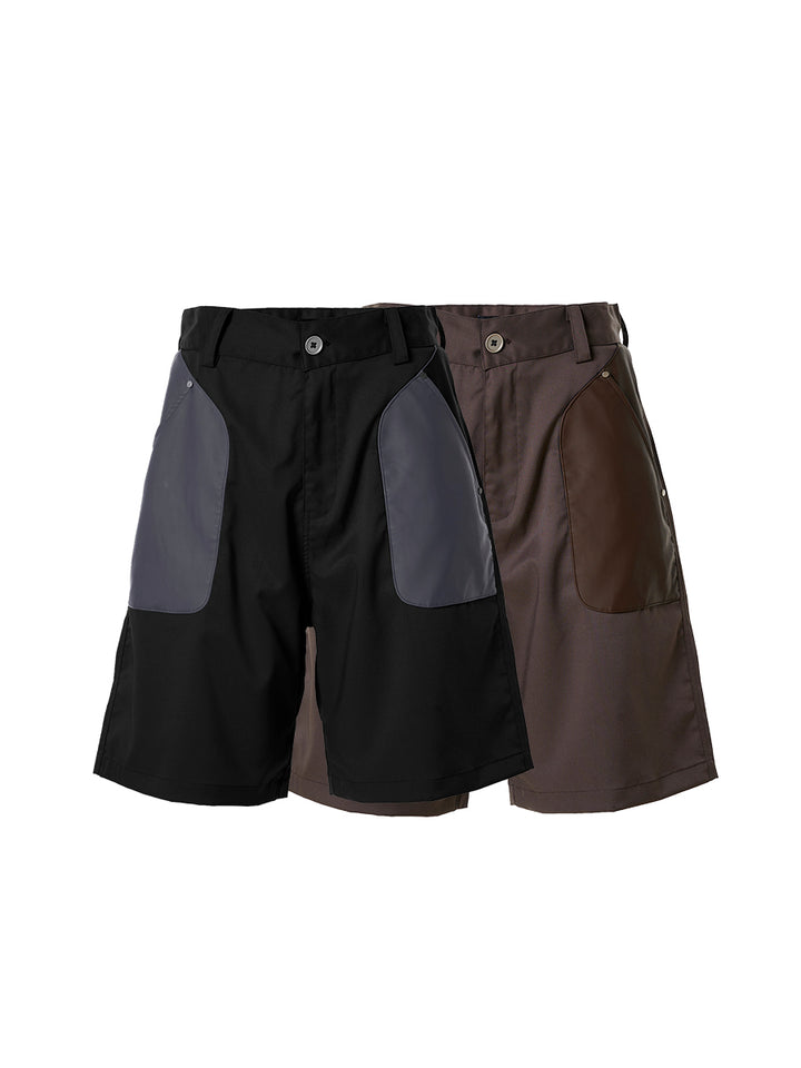 Dual Tone Leather Shorts