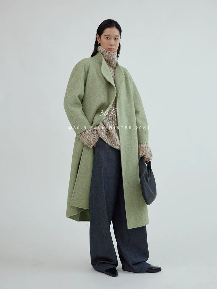 Wool Silk Long Coat