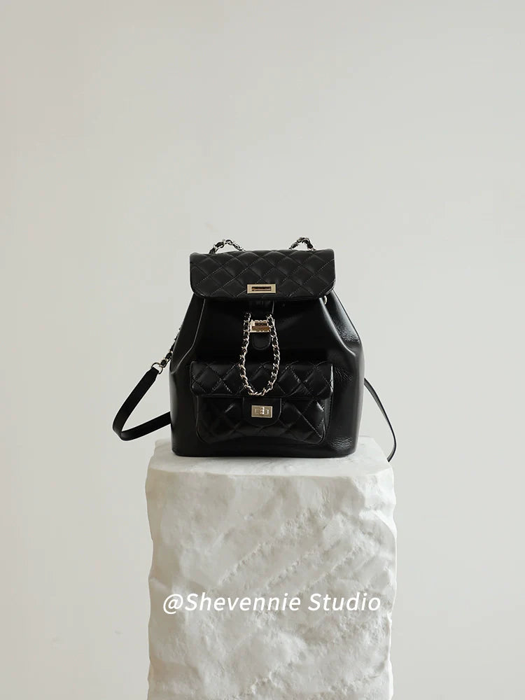 Diamond Leather Backpack