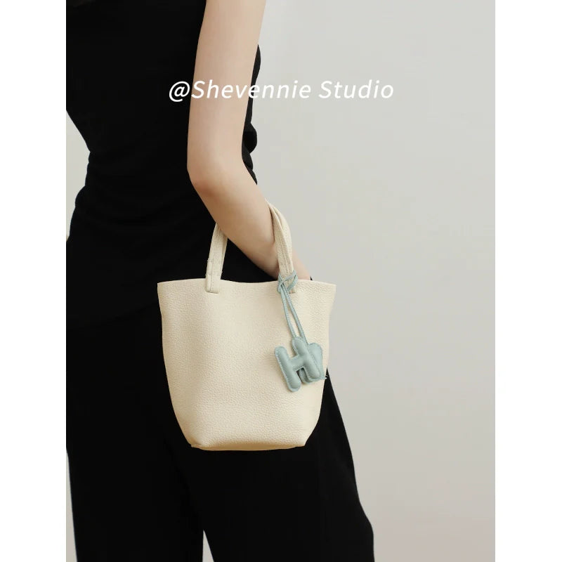 Genuine Leather Bucket Bag