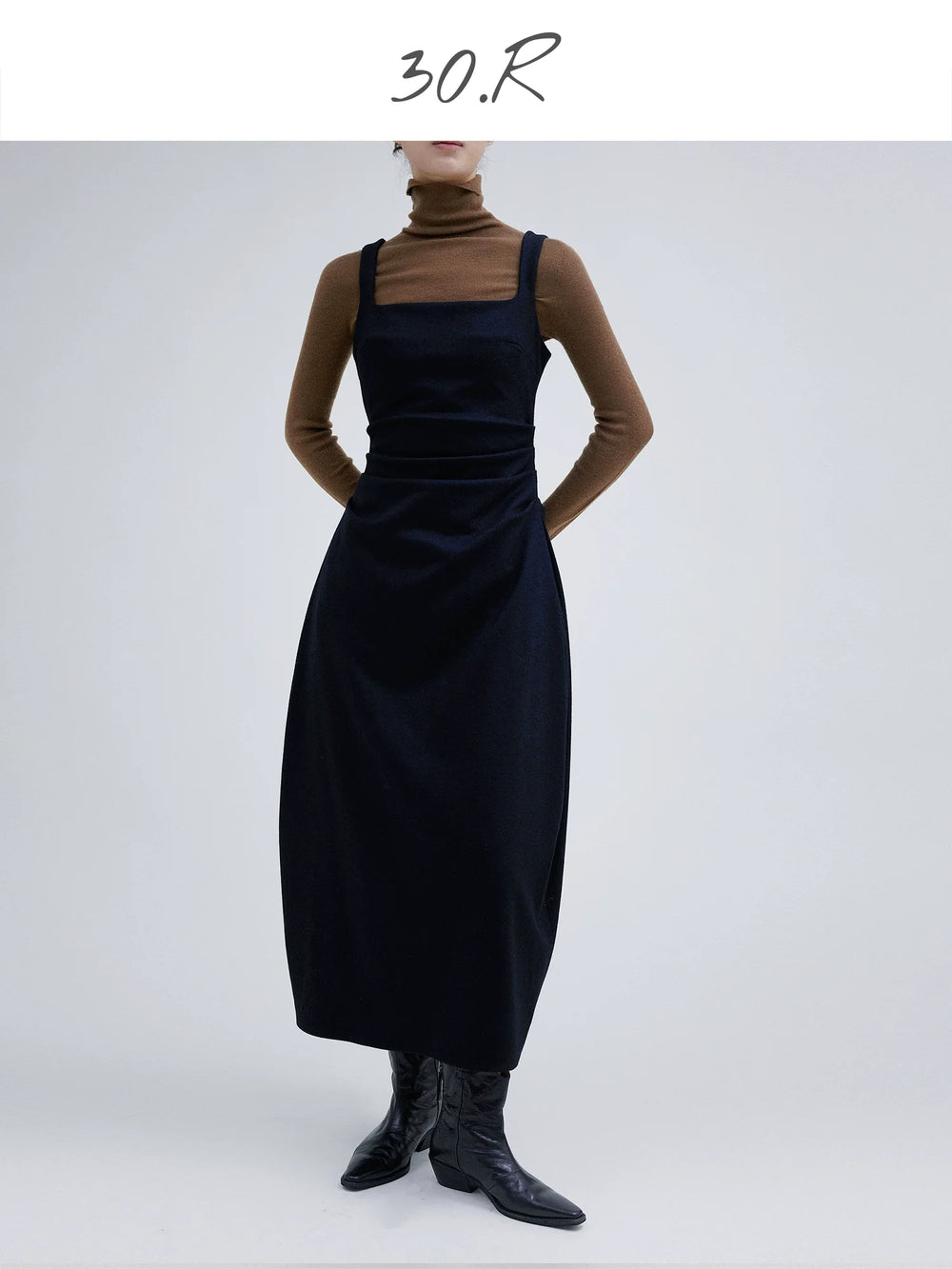 Wool Midi Sleeveless Dress