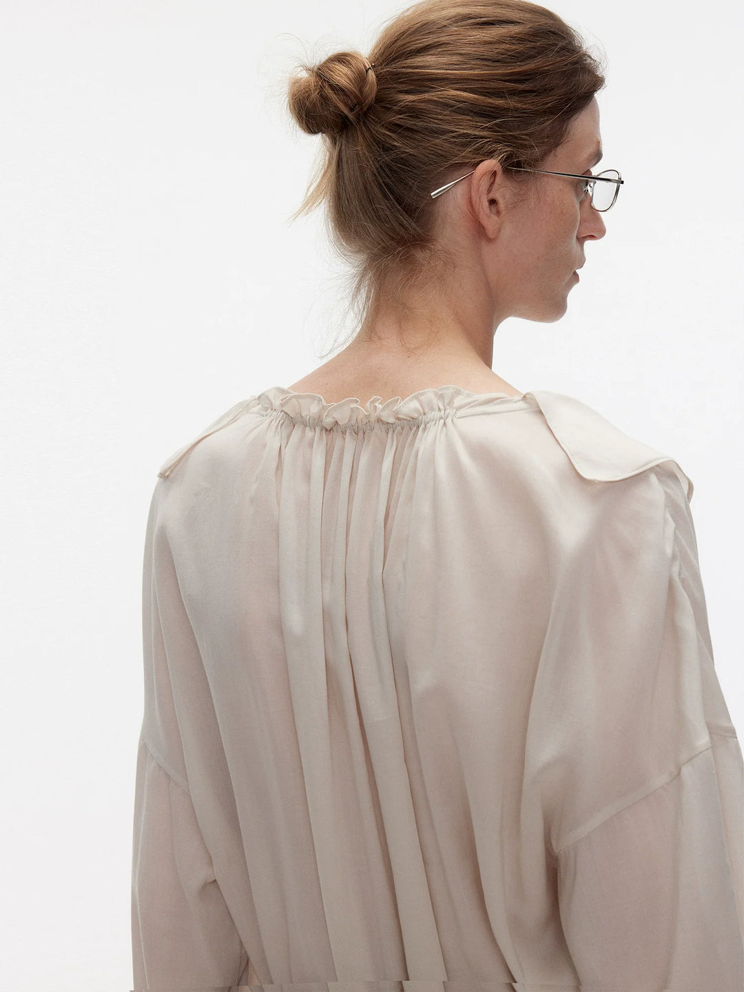 Lyocell Ruffle Sleeve Shirt