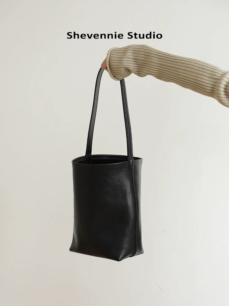 Soft Leather Bucket Bag