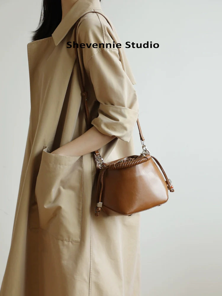 Leather Wrapped Bucket Bag