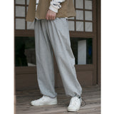Autumn Light Gray Drape Sports Pants Self-Made Loose Fit (Unisex)