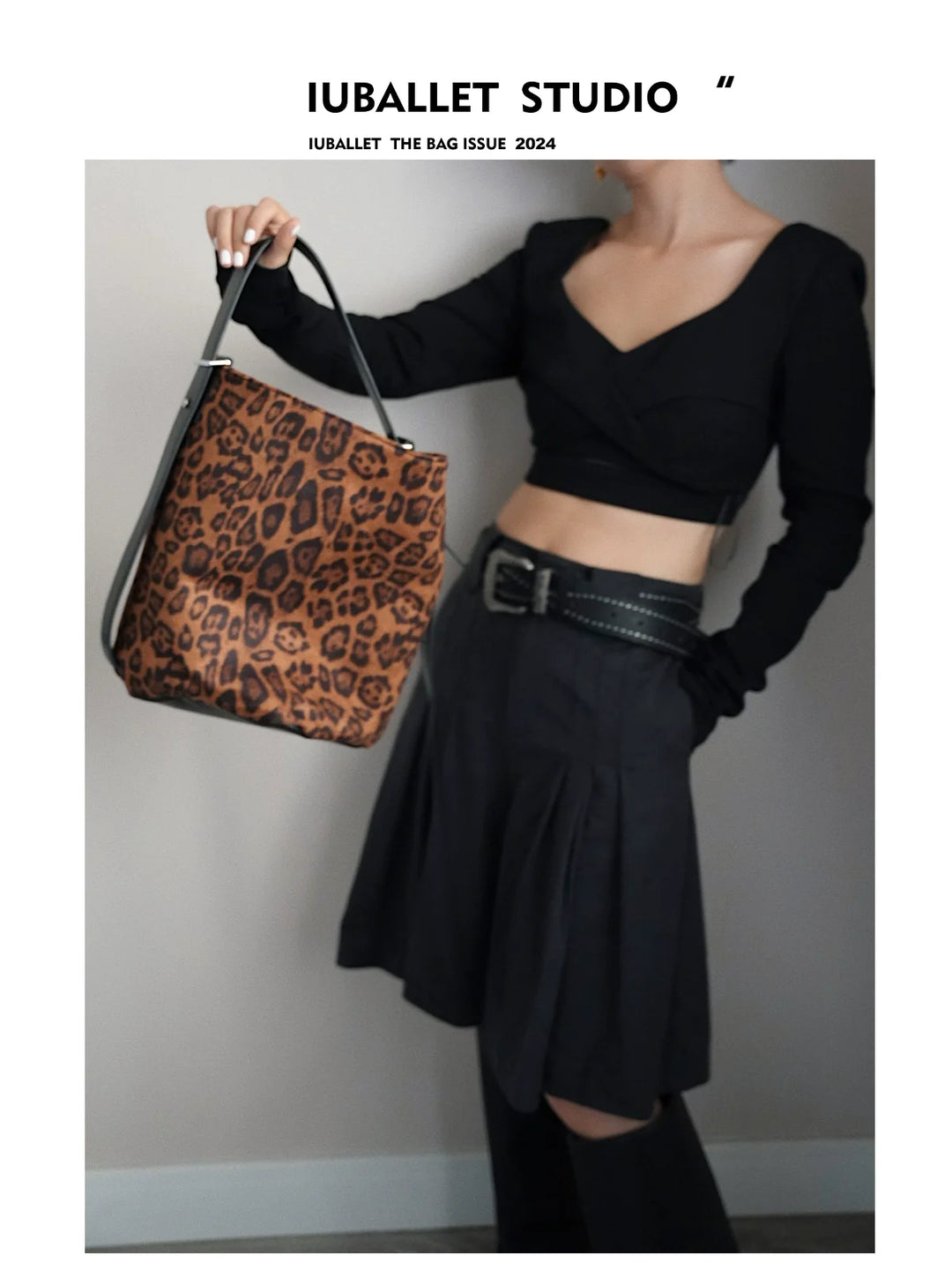 Leopard Bucket Shoulder Bag