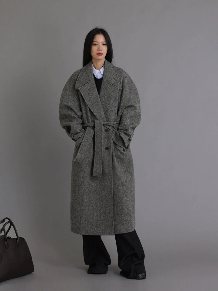 Herringbone Wool Coat