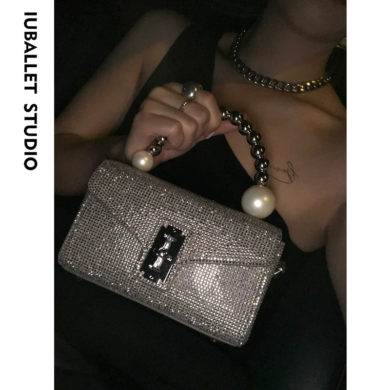 Diamond Pearl Leather Mini Bag