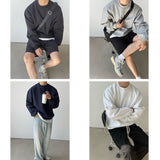 Solid Color Silhouette Sweatshirt - Korean Style, Casual Loose Fit for Autumn/Winter