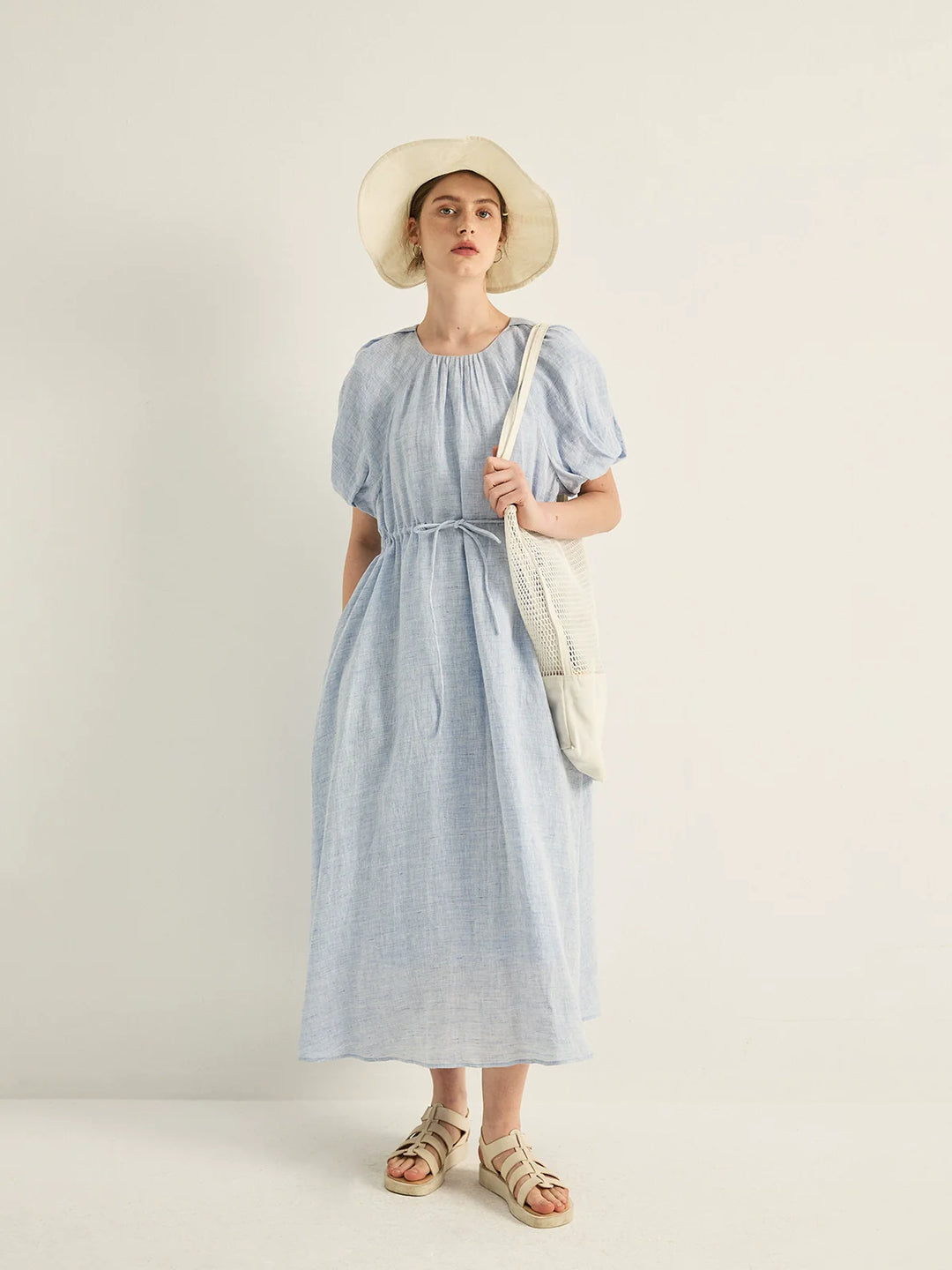 Linen Puff Dress