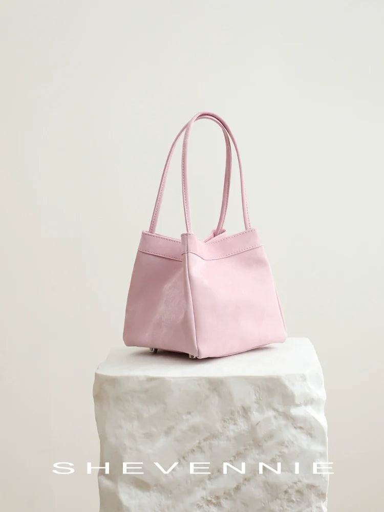 Silk Leather Bucket Bag