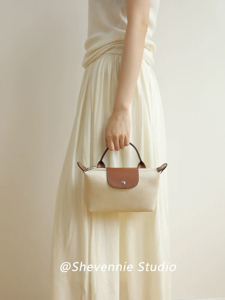 Urban Contrast Leather Shoulder Bag